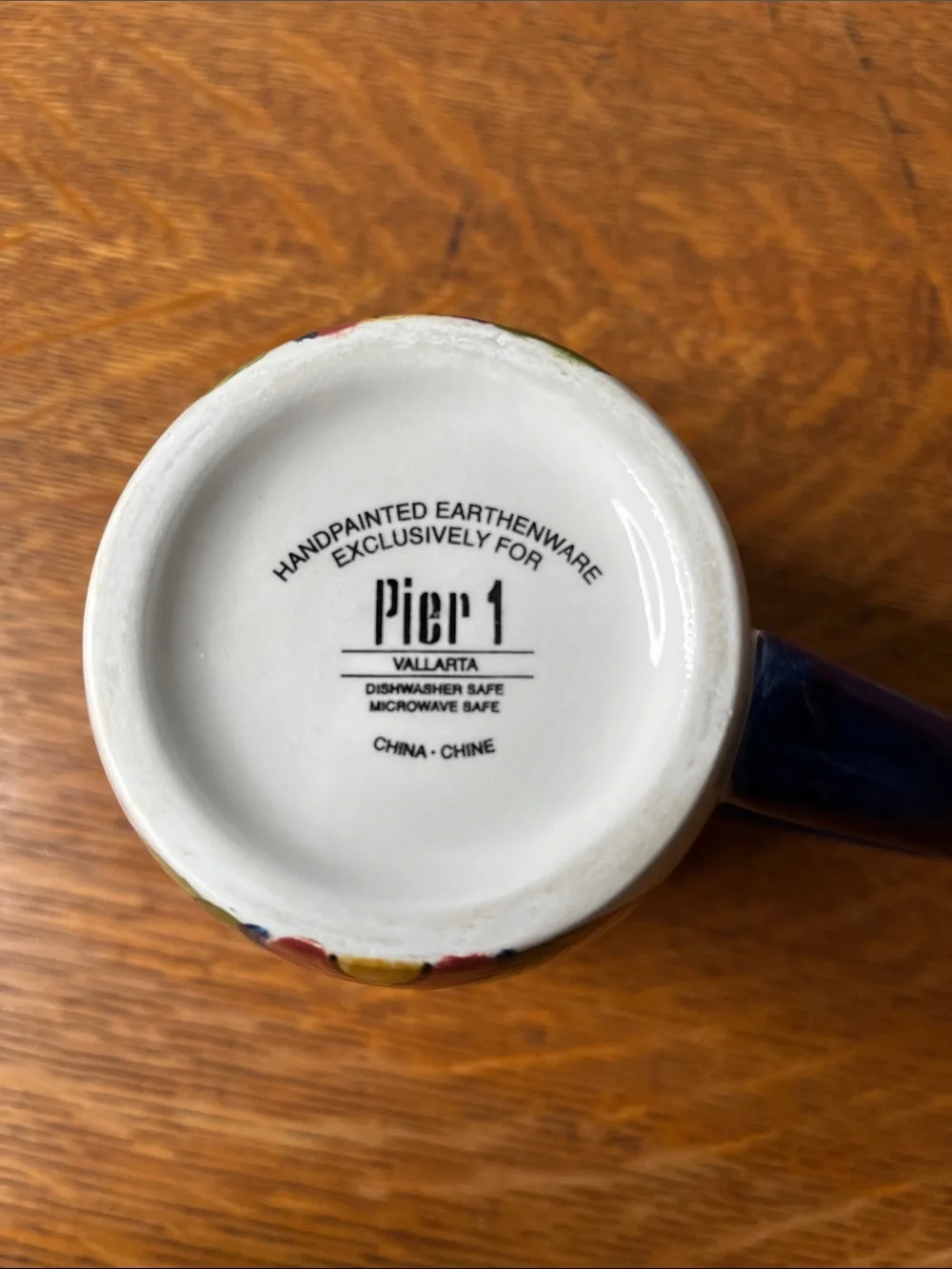 Retired Pier 1 Imports Vallarta Handpainted Earthenware Floral Coffee/Tea Mug.
